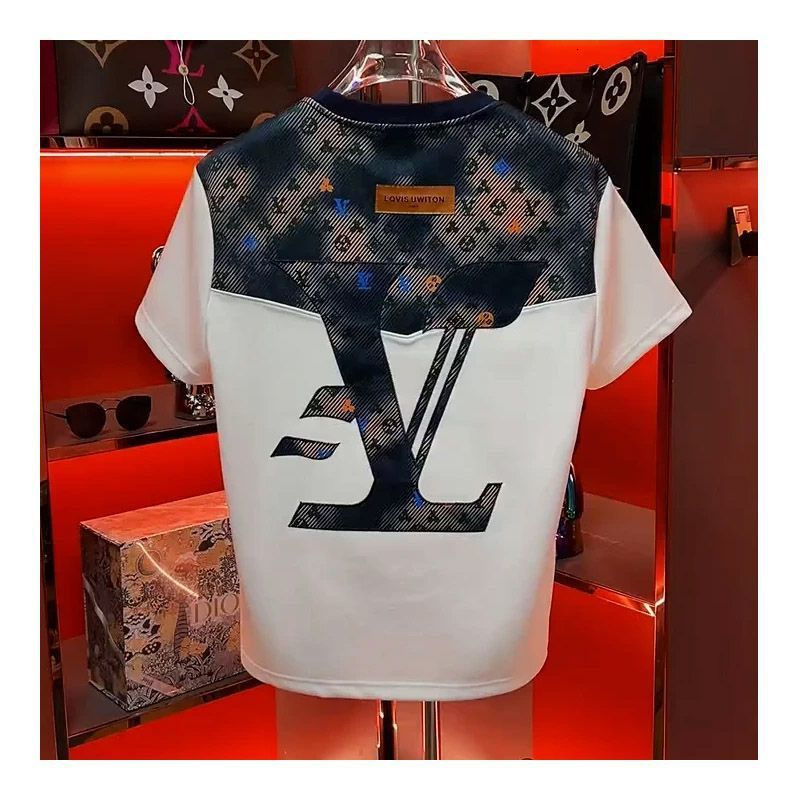 2026 Designer's New Fashionable And Versatile Unisex Casual T-shirt New Round Neck Short Sleeved Youth Trend Light Luxury