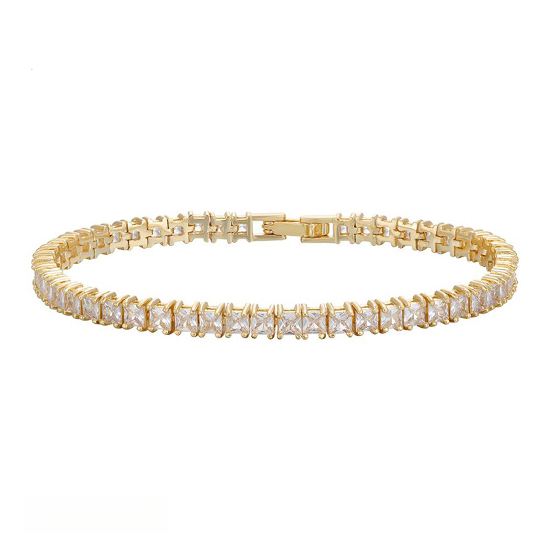 Full Diamond For Men Women Cz Tennis Bracelet Round Square Cut Iced Out Hip Hop Fashion Jewelry Gift - view 5