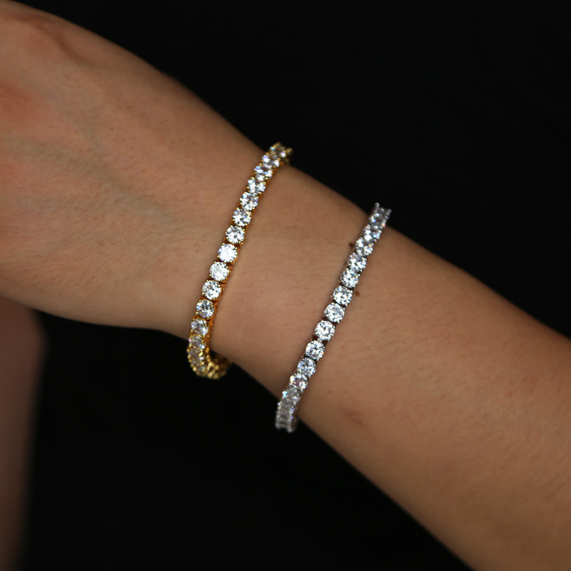 Full Diamond For Men Women Cz Tennis Bracelet Round Square Cut Iced Out Hip Hop Fashion Jewelry Gift - view 4