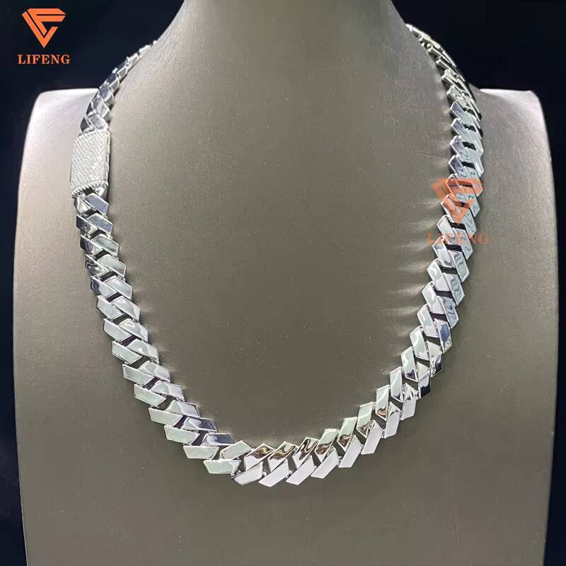 15mm Hip Hop Gold Plated Cuban Link Chain 925 Sterling Silver Custom Plain Cuban Necklace Charm Fine Jewelry Chain for Men