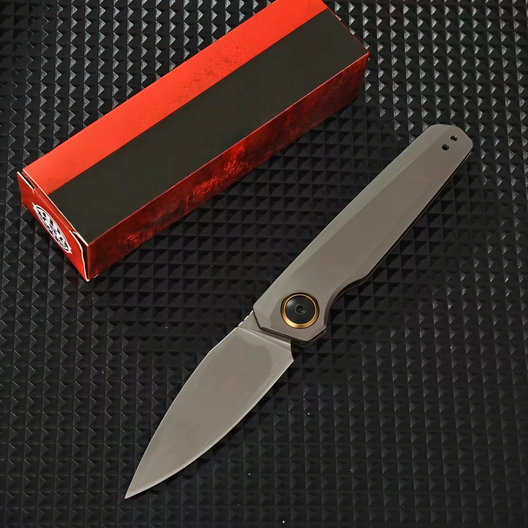 3-inch Folding Pocket Knife CPM-154 Steel Blade Aluminum Handle with Pocket Clip for Outdoor Camping And Everyday Carry