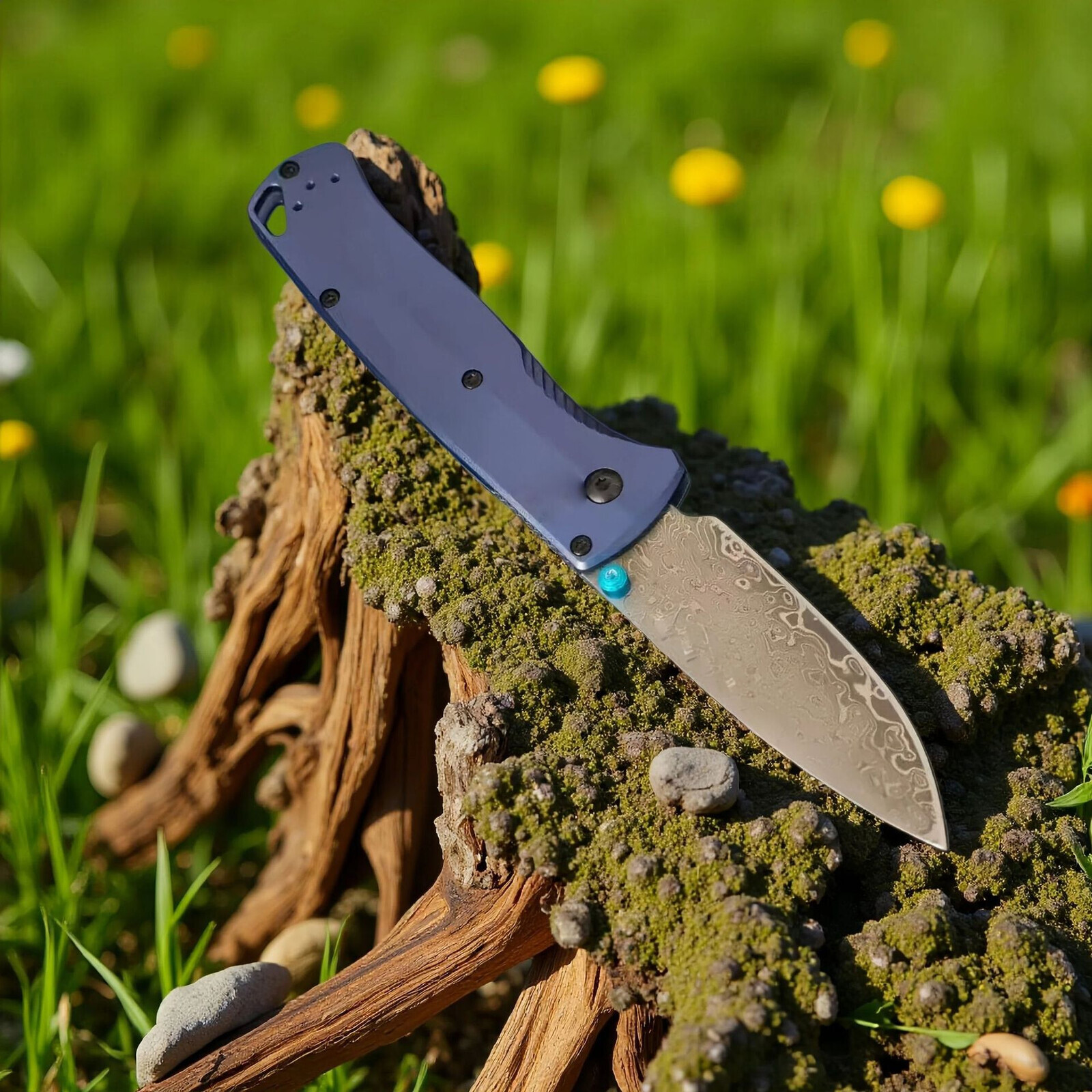 BM535 BK-2 Quick-Open Folding Knife AXIS Folding Knife Flat-Edged Aluminum Handle Outdoor Camping Pocket Knife Outdoor Rescue Multi