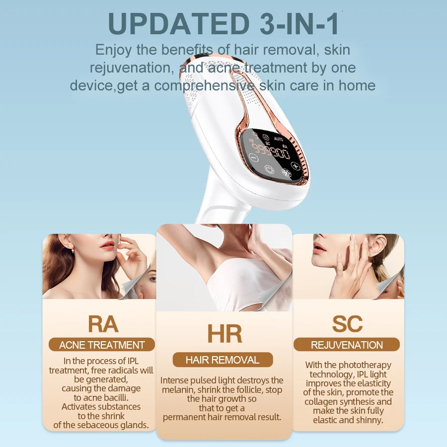 Upgraded Laser Hair Removal Cooling 3in1 At-Home Rejuvenation Remove Painless Permanent Hair Remove for Women IPL Epilator 260427 - view 4