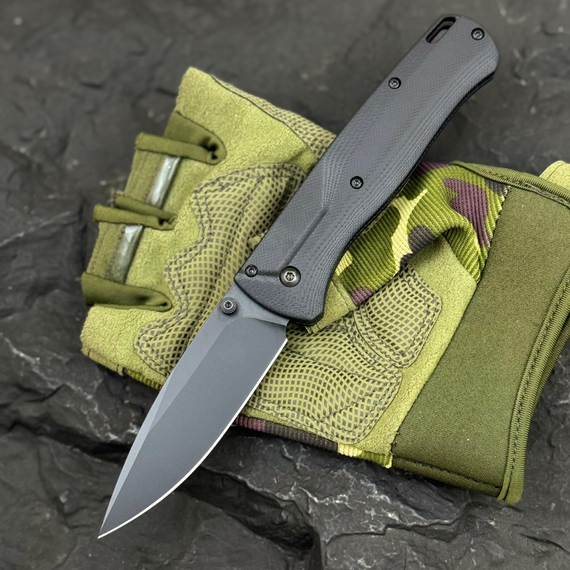 535 G10 Tactical EDC Camping Fishing Knives Stainless Steel Outdoor Folding Knives G-10 Knife Hunting Self-defense Field Survival Tools