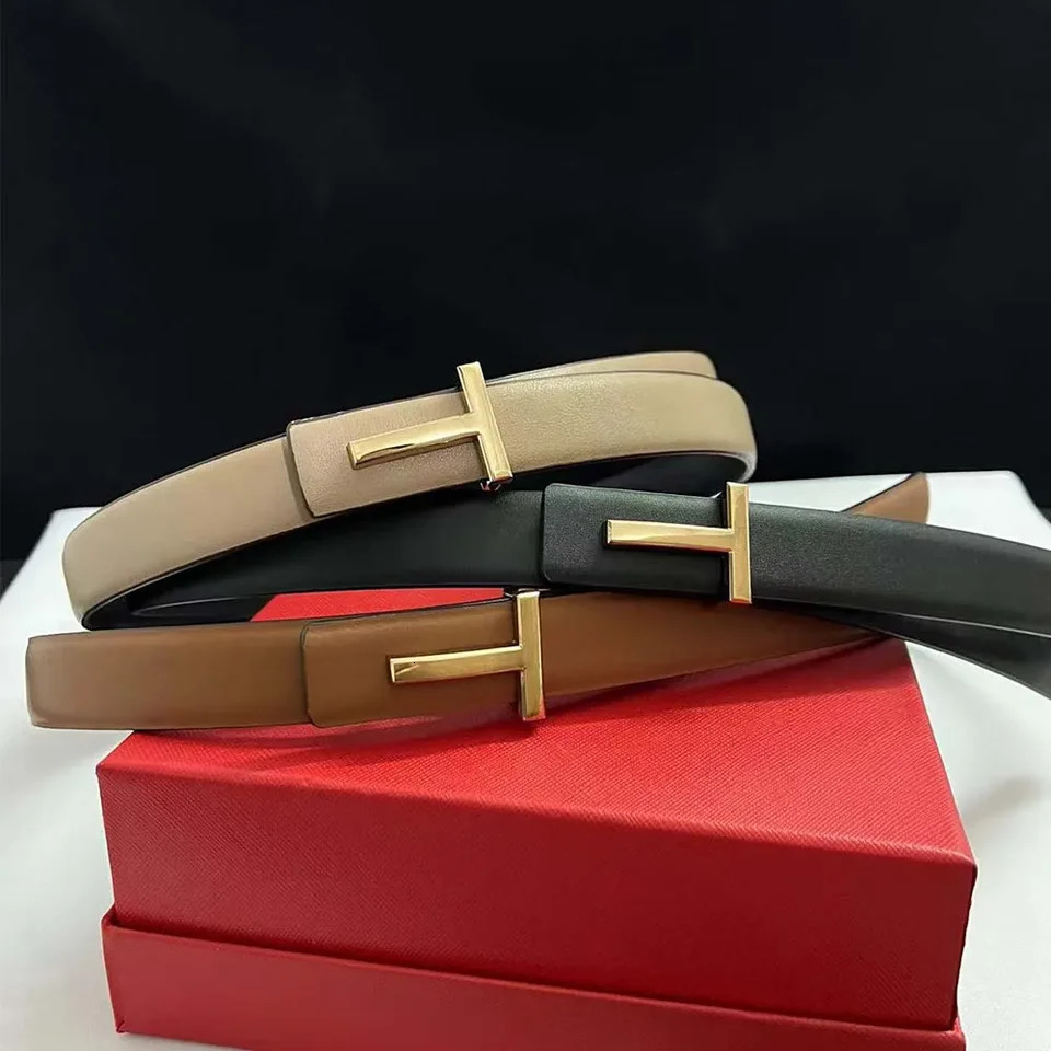 25mm Womens Belt ner Reversible Genuine Leather Belt For Women T Buckle Belt Female Jeans Dress Belt 260427
