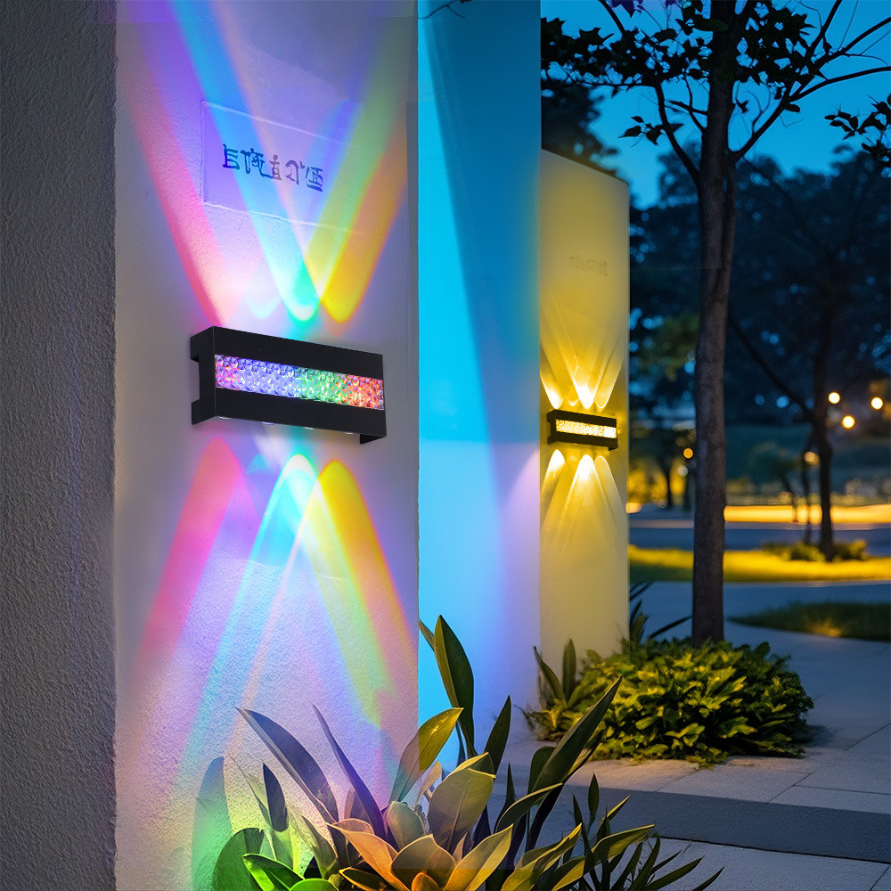 Outdoor waterproof wall lamp AC85-265V 10W/8W/6W ABS material warm light decorative courtyard lamp wall lamp