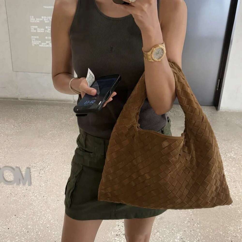 Autumn Winter Hot Niche Handbags, Suede Woven Tote Bag, Casual Large Capacity, Shoulder Underarm Bag, Fashion Daily Women Handbagvv SENYY
