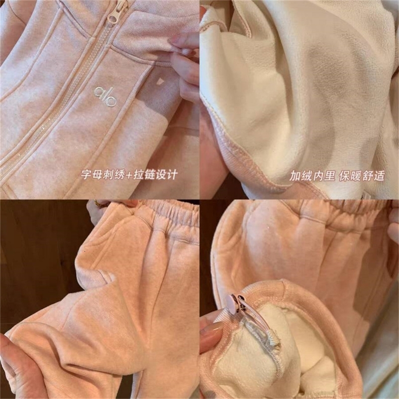 Girls Autumn and Winter High-Quality Fleece-Lined Jacket and Wide-Leg Pants Casual Two-Piece Set 260424 - view 5