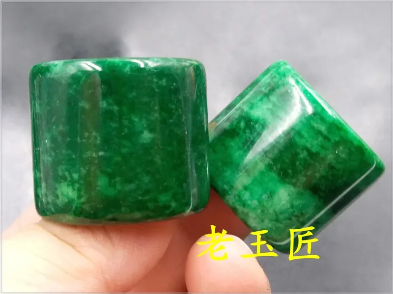 Natural Green Jade 22MM Ring Jadeite Amulet Fashion Chinese Charm Jewelry Hand Carved Crafts Luck Gift Men 260427 - view 4