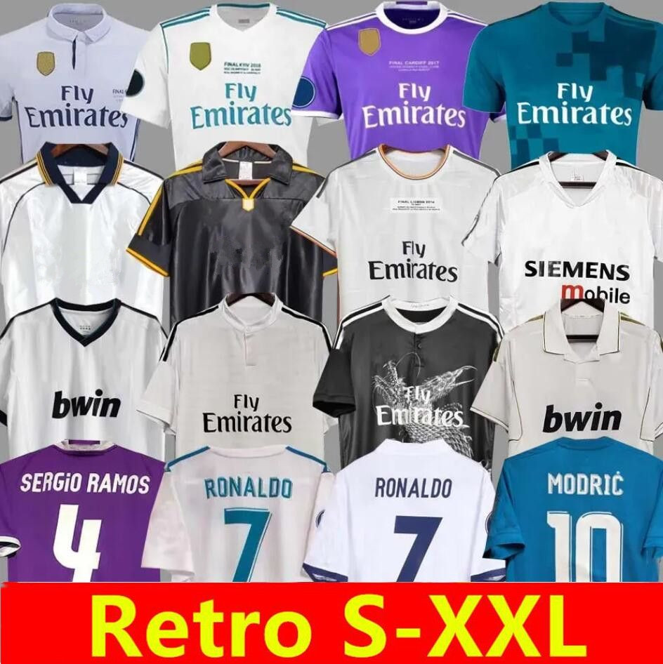 RealMADRIDS Retro Soccer Jerseys 94 95 96 97 Football shirts GUTI FIGO SEEDORF CARLOS 13 14 15 16 17 18 RONALDO ZIDANE RAUL 00 01 02 03 04 05 06 07 finals KAKA jersey