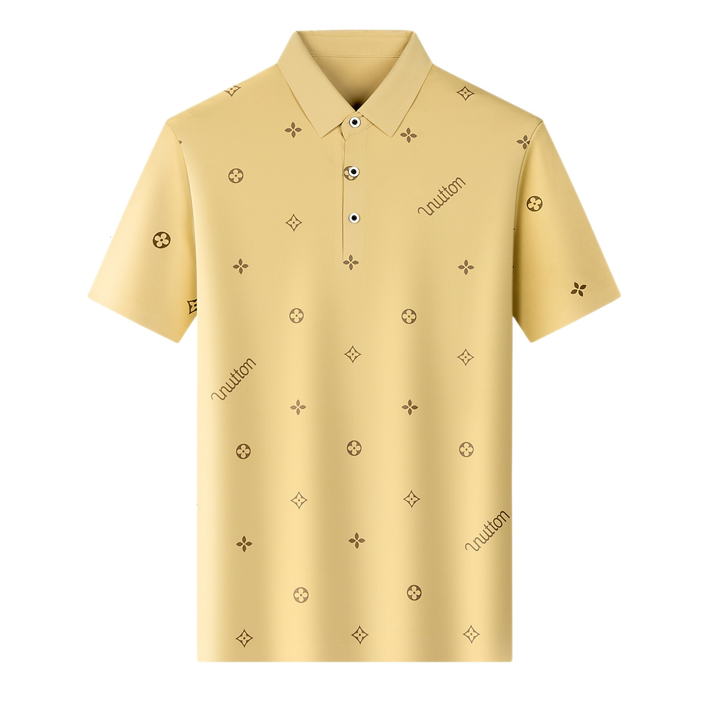 Designer Mens Ice Silk Polo Shirt Luxury Geometric Print Short Sleeve Casual Business Summer Breathable Tops