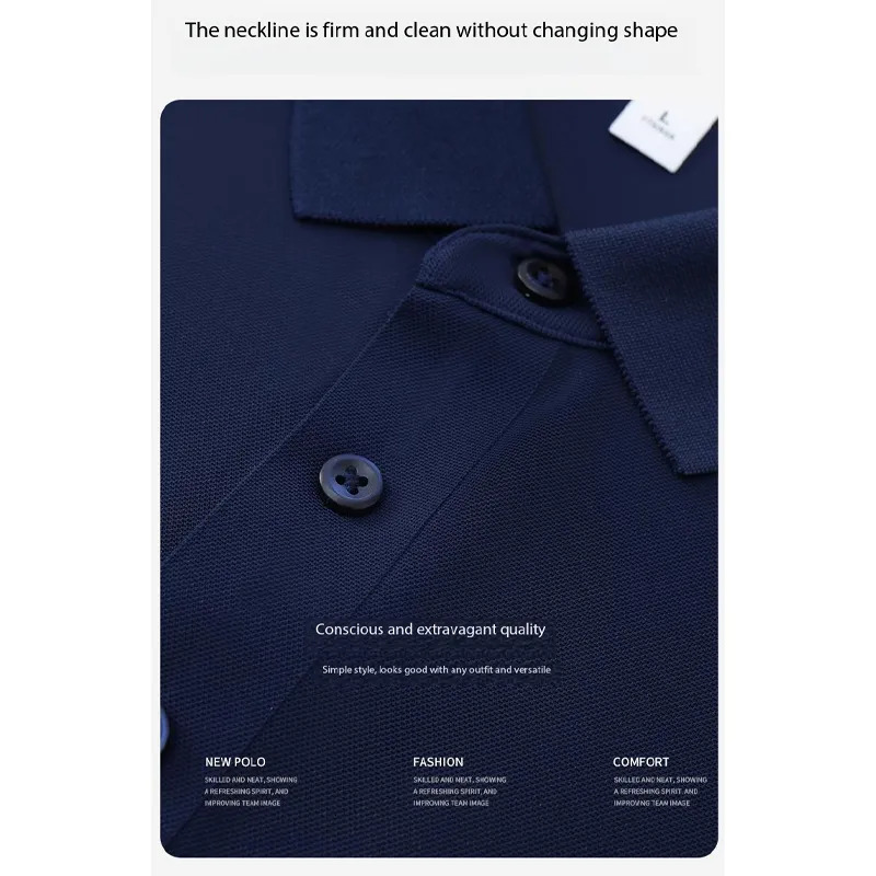 Men's designer Polo shirt - high-quality, lightweight, anti-wrinkle, suitable for outdoor travel and leisure activities.