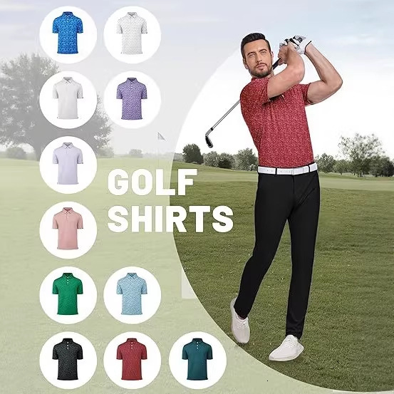 Luxury Brand Designer Mens Quick Dry Golf & Rugby Polo Shirts American Style Moisture Wicking Team Print Sportswear Chic Stylish Modern Trendy Fashion