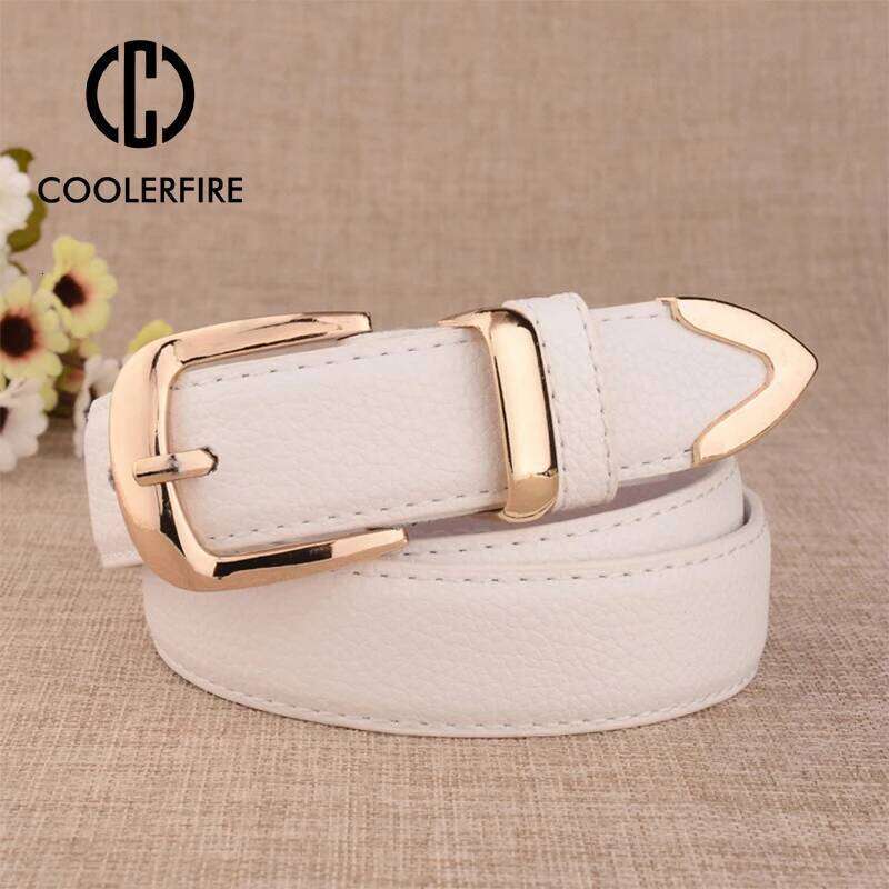 Fashion Women Genuine Leather High Quality Gold Buckle Best Matching Dress Jeans Belts for Lady LB2146 26H0427