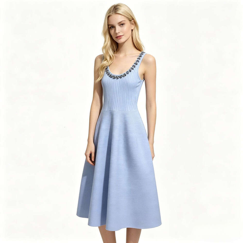 2026 k30 Spring New French Elegant Style, Slim Knitted Tank Top Skirt, FC FC Designer Waist Skirt