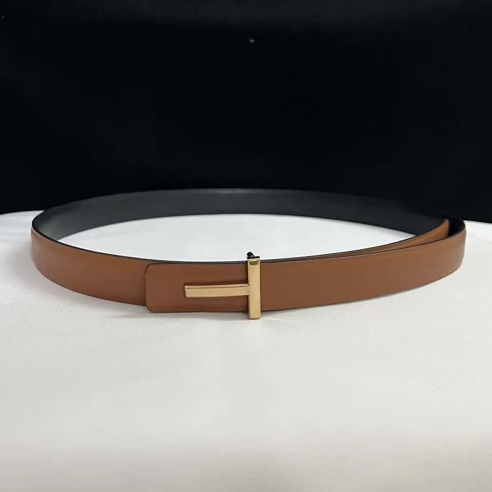 25mm Womens Belt ner Reversible Genuine Leather Belt For Women T Buckle Belt Female Jeans Dress Belt 260427