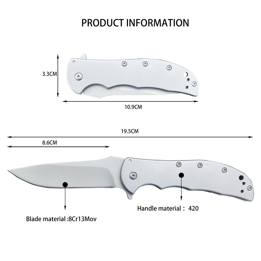 3655 EDC Stainless 8CR Blade Aluminum Handle Folding Pocket Knife outdoor Camping Survival Fishing Knife