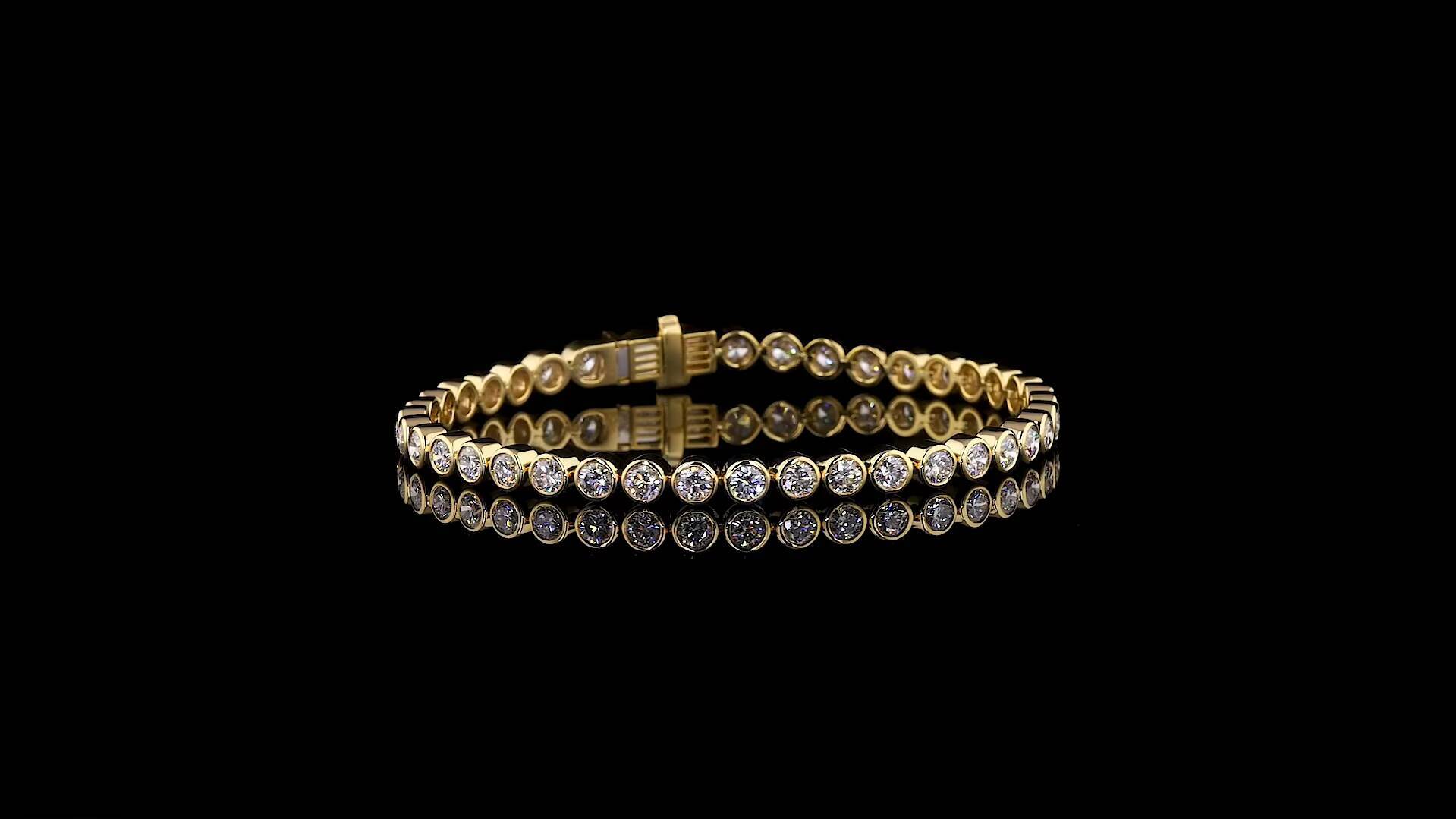 Bezel Lab Created Diamond Tennis Bracelet 18K Solid Gold IGI Certified Sustainable Luxury Jewelry Custom Length Options