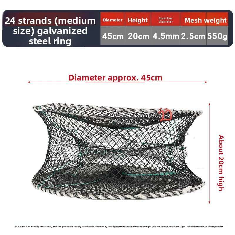 Reinforced Crab Cage Heavy Duty Lobster Shrimp Trap Foldable Sea Fishing Net Portable Coastal Catching Tool for Seaside Outdoor Use