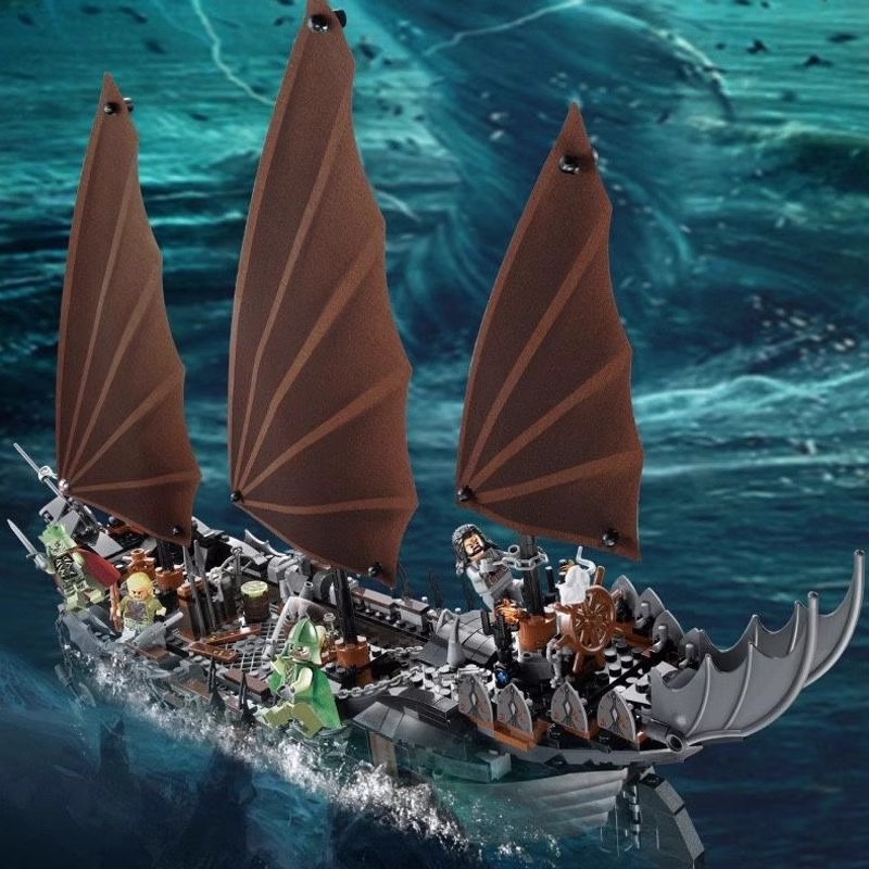 79008 The Lord of the Rings Series - The Return of the King - Ghost Pirate Ship Ambush Battle - Sailboat Building Blocks