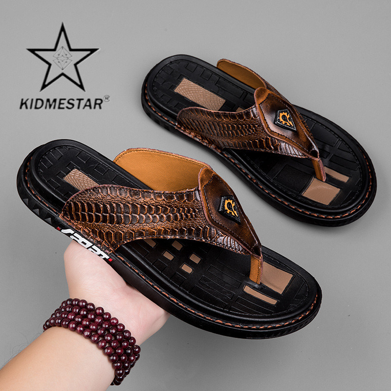 Fashionable Crocodile-patterned Beach Men's Luxurious Sandals Designed By A Renowned Designer New Summer Style Comfortable Outdoor Cool And Breat