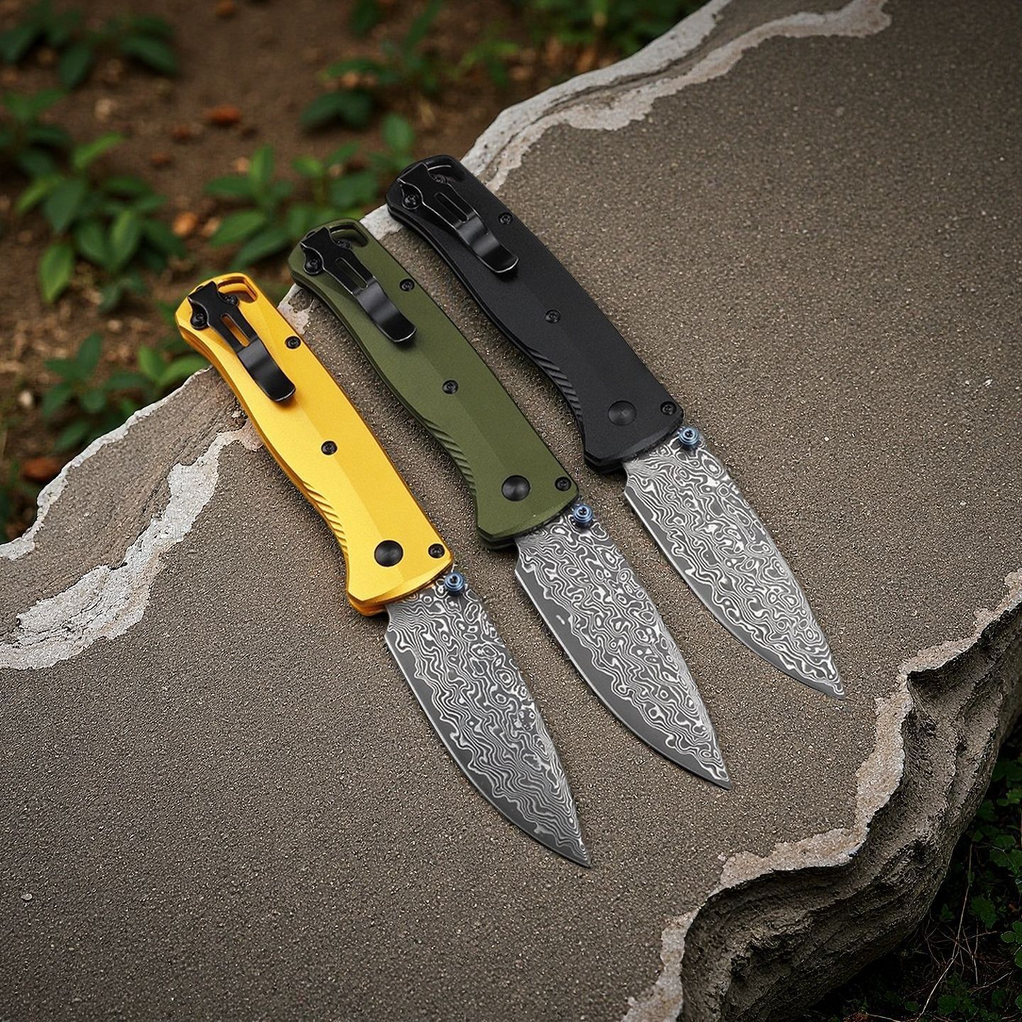 Tactical BM 535 Damascus Blade Pocket Folding Knife Aluminum Handle EDC Outdoor Camping Hunting Cutting Survival Tools