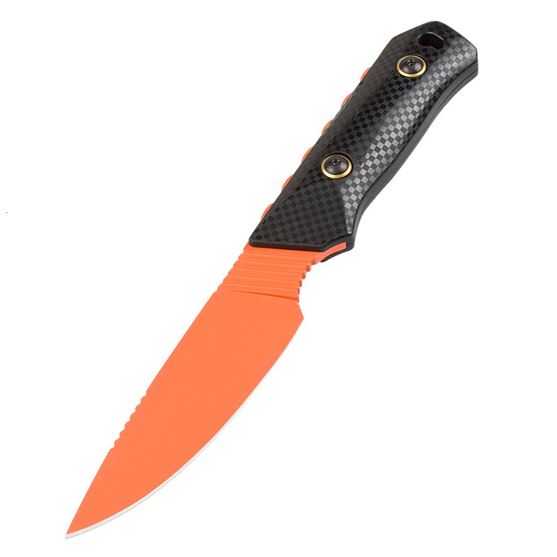 BM 15600 Fixed Knife D2 Steel Stone Wash Blade Black with Boltaron Sheath Survival Straight Knives Outdoor Multifunctional Tool