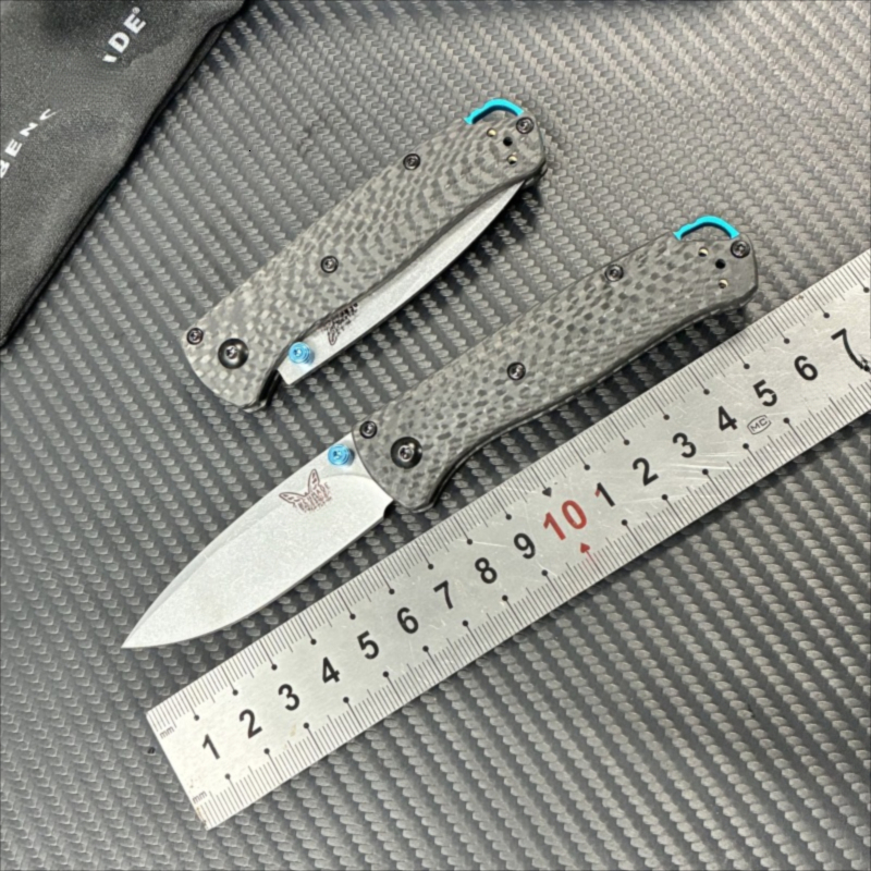 BM 533-3 Folding Tactical Knife Damascus Steel Blade Bugout Knife Carbon Fiber Handle Pocket Outdoor Camping Self-defense Knives