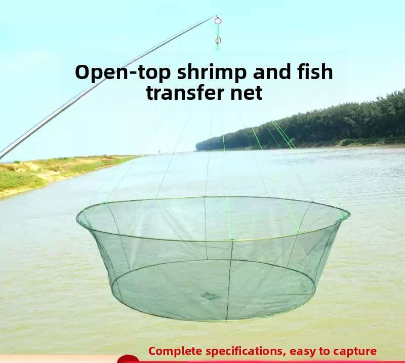 Open Foldable Fishing Cage Shrimp Crayfish Net Lift Dip Net for Outdoor Pond Lake Loach Catching
