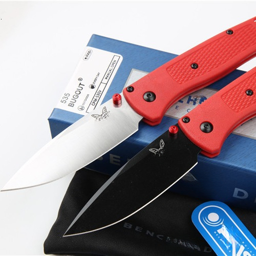 BM 535 Bugout EDC Folding Pocket Knife Black/ White Blade Survival Tactical Knife Outdoor Facas Jackknife Hand Tools Rescue