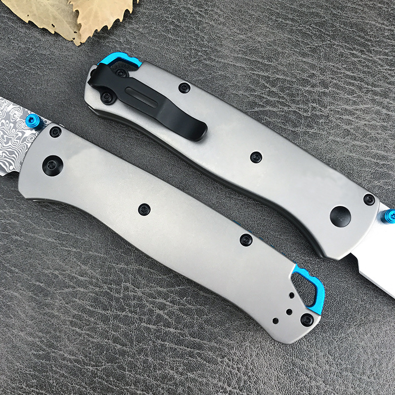 Pocket Folding Knife Titanium Damascus Survival EDC Tool Camping Outdoor Good Soak BM535 535TI