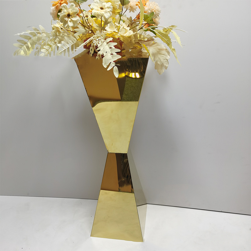 Wedding Table Centerpieces Stainless Steel Flower Stands Vases Road Lead Party Decoration