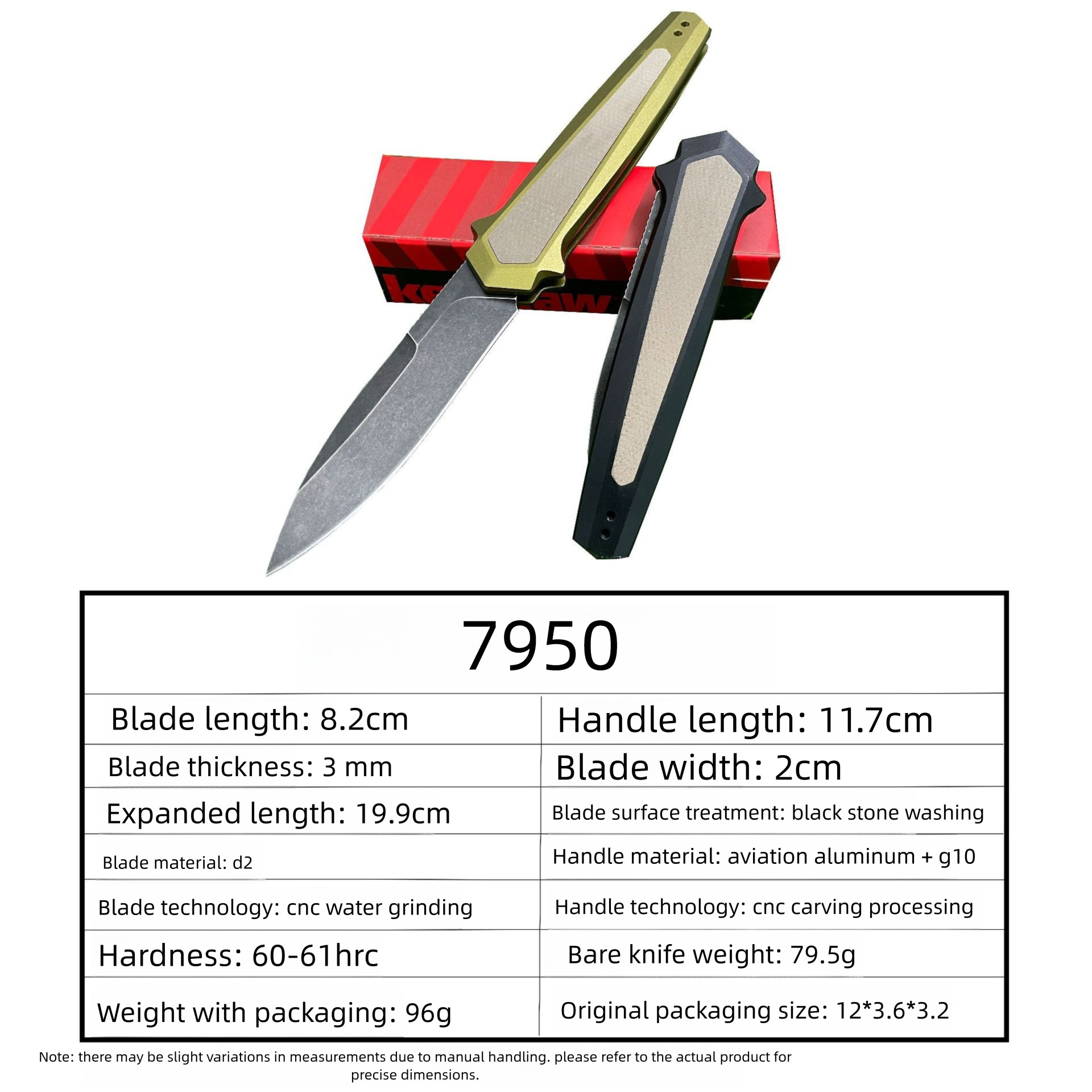 KS7950 outdoor folding knife D2 steel camping hunting survival knife aluminum handle EDC utility tool