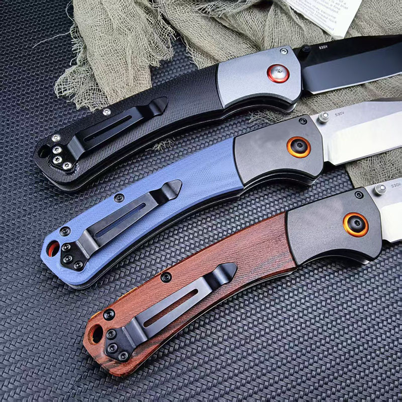 BM 15080 Folding Pocket Knife Damascus Blade Sourwood / G10 Handle Hunting Knife Outdoor EDC Camping Survival Tactical Tools