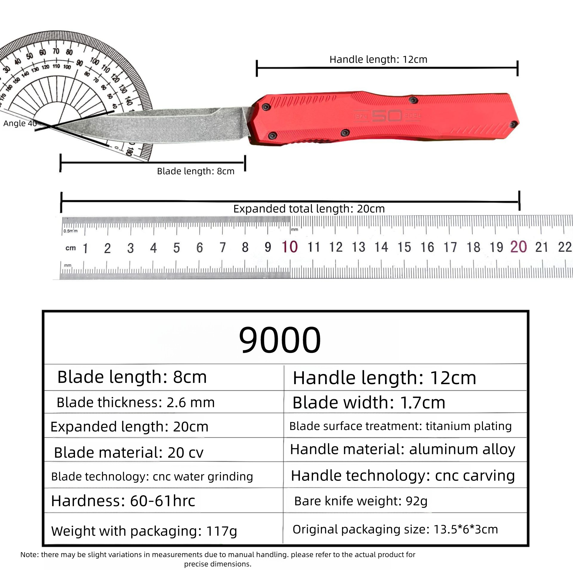 KS 9000 K50 Pocket Knife 20CV Steel Blade T6 Aluminum Handle Outdoor EDC Camping Knife Survival Hunting Tools