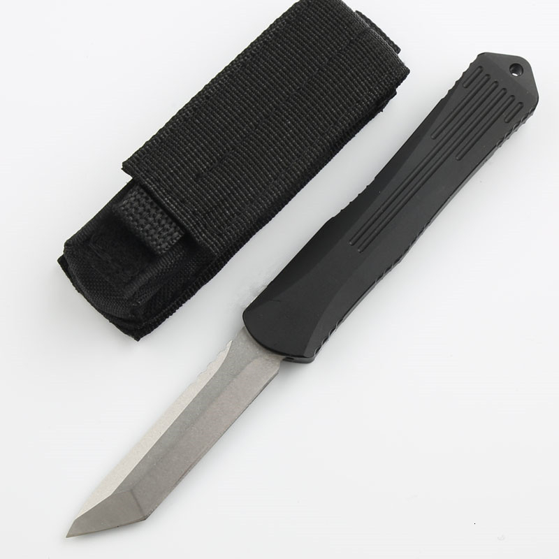 High-hardness outdoor folding knife with black handle, D2 aviation aluminum, sharp portable for wilderness survival, camping, and EDC pocket tool