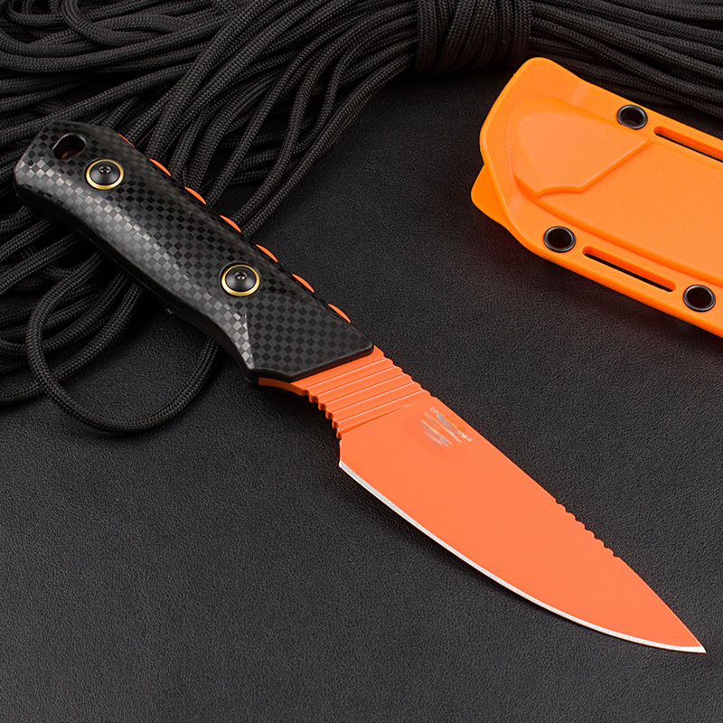 BM 15600 Fixed Knife D2 Steel Stone Wash Blade Black with Boltaron Sheath Survival Straight Knives Outdoor Multifunctional Tool