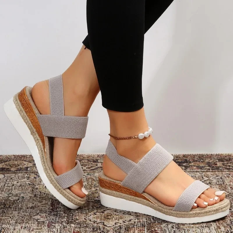 Fashion Womens Wedge Heeled Fashion Sandals Summer Fish Mouth Loose Set Foot Platform Sandals 260625 - view 3