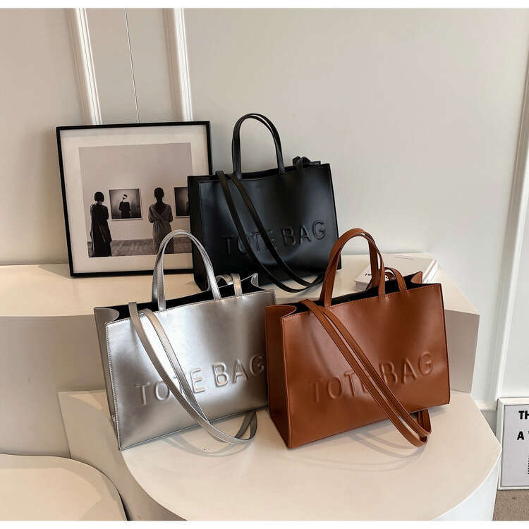 PU Leather Large-Capacity New Foreign Trade Fashion Handbag, Tote Vintage Shoulder Bag, Commuter Large Bag
