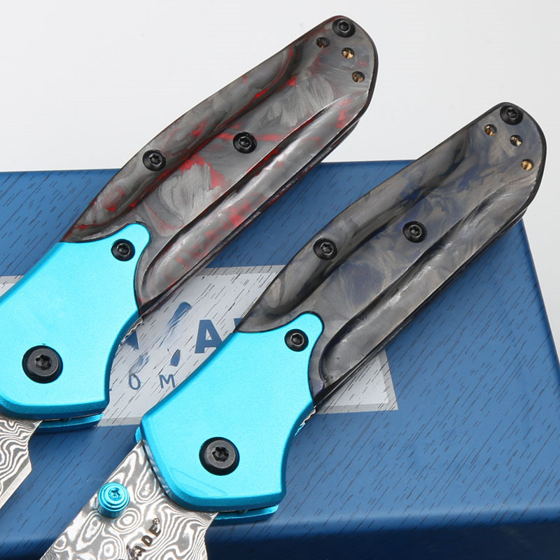 BM 945- Gold Mini Class O Sbor Ne Folding Knife 2.92" Vg10 Damascus Blade Carbon Fiber Handle Outdoor Hunting Camping Knife