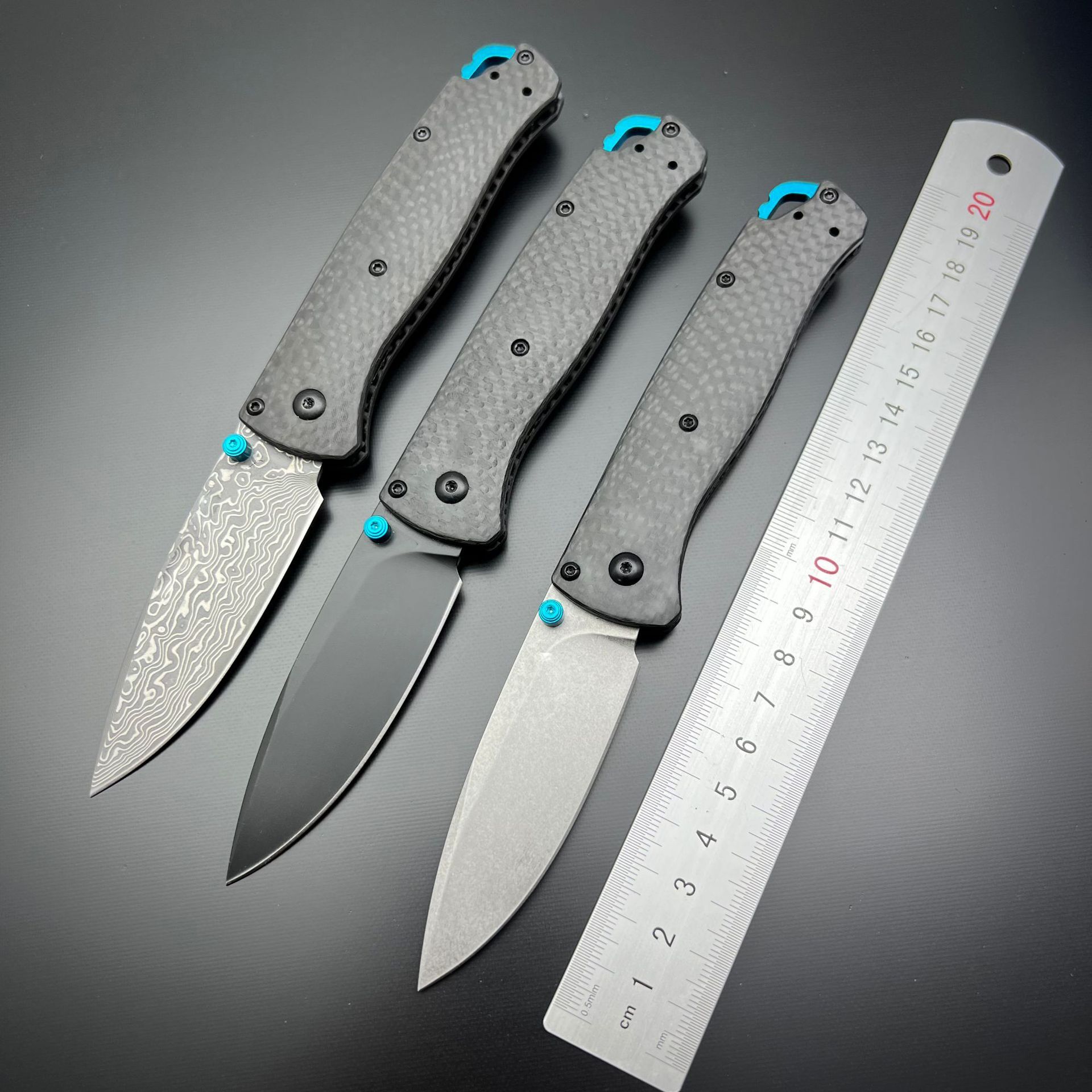 BM 535 Folding Tactical Knife Damascus Steel Blade Bugout Knife Carbon Fiber Handle Pocket Outdoor Camping Self-defense Knives