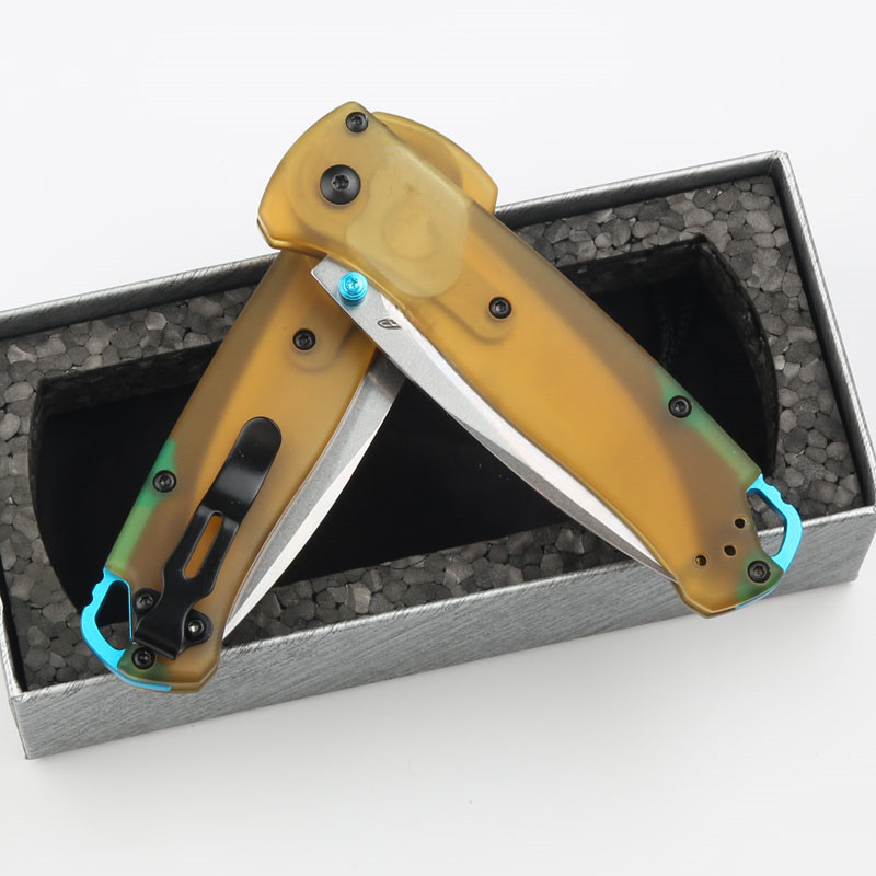 BM 535 PEI Transparent Outdoor Folding Knife Wild Camping Convenient Sharp Knife EDC Fruit Pocket knives for outdoor travel