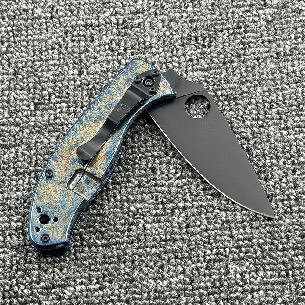 C122 Titanium Alloy Handle Folding Outdoor Camping Wilderness Survival High Hardness Pocket Tool Knife