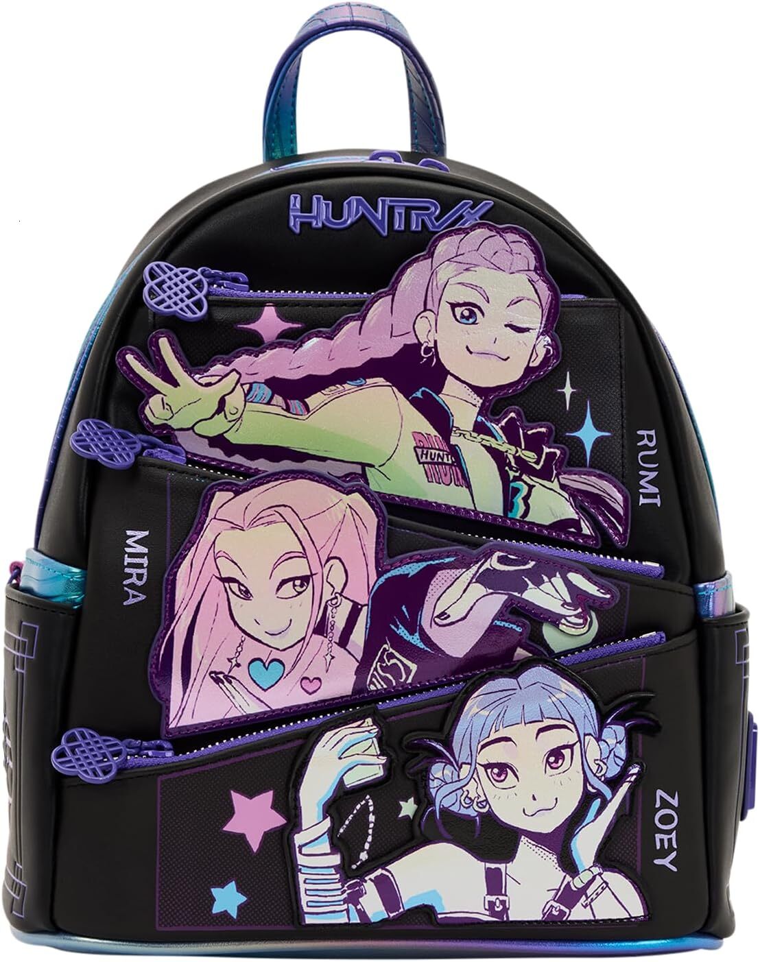 Loungefly Kpop Demon Hunters Huntr/X Mini Backpack With Photo Card Charm