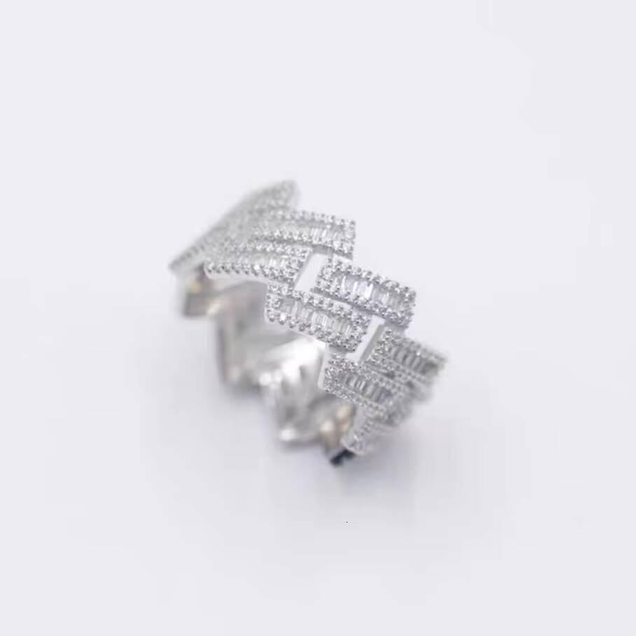 Fashion Jewelry 925 Silver VVS Baguette Moissanite Diamond Iced Out Ring Men Ring for Hip Hop Life