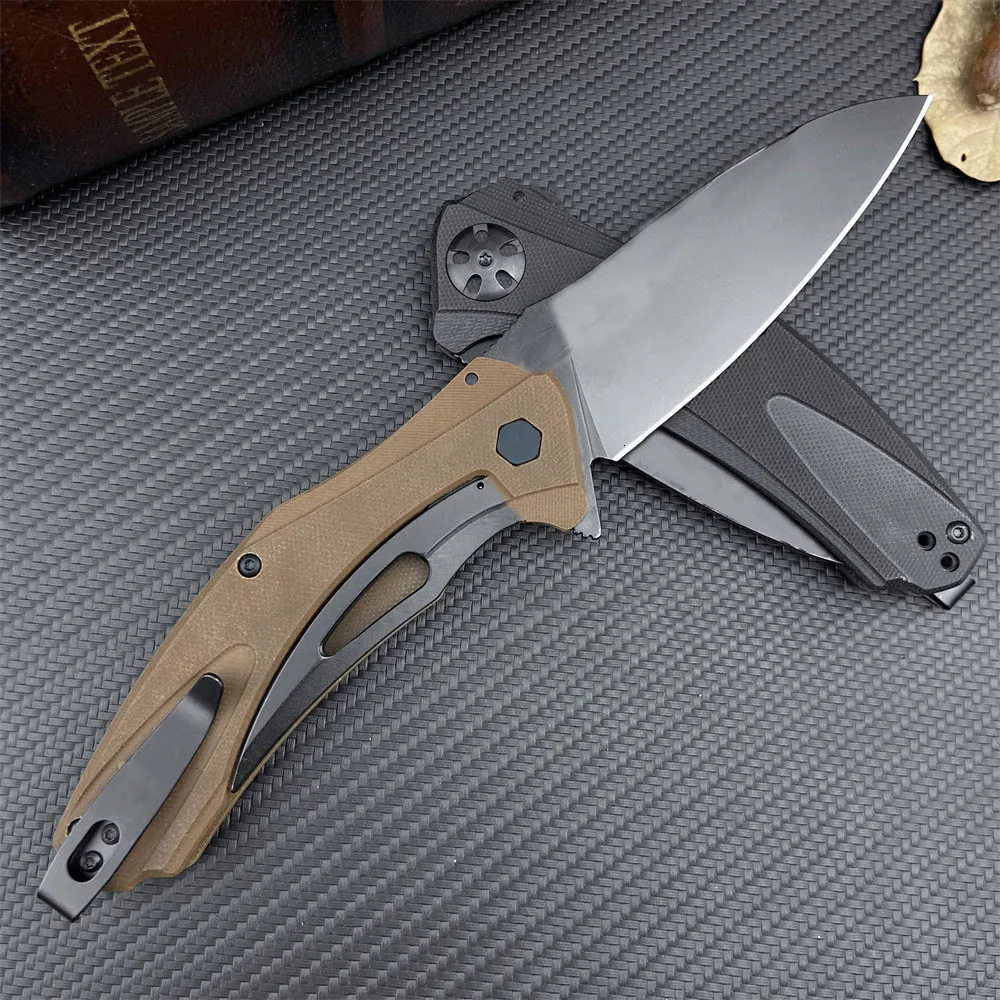 Lightweight EDC 7008 Folding Knife G10 Handle 8Cr14Mov Blade with Clip Self-defense Survival Hunting Wilderness Multi-functional Tools