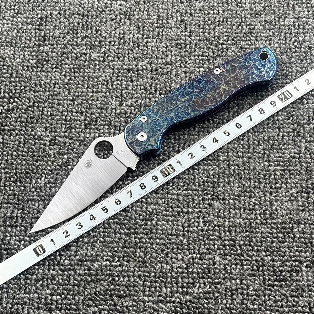 C81 Titanium Alloy Handle Folding Outdoor Camping Wilderness Survival High Hardness Pocket Tool Knife