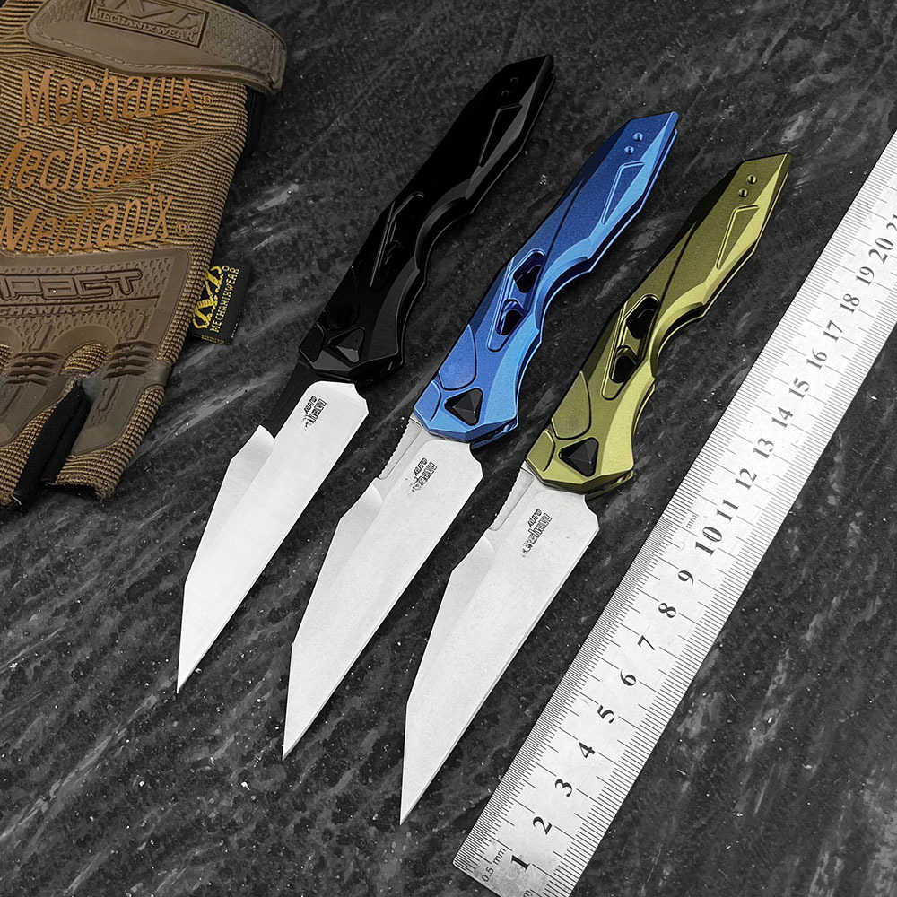 KS7650 Aluminum Knife Outdoor EDC Tool Folding Pocket Knife Hunting Camping Self-Defense Survival knife, Jungle tactical knife