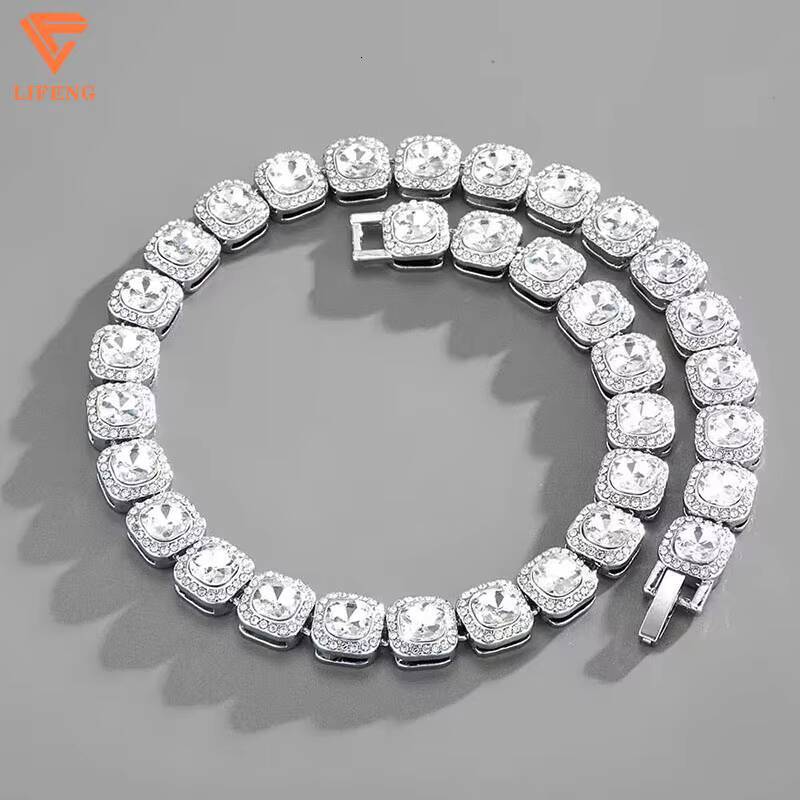 GRA Certificate D Vvs Moissanite Tennis Chain Diamond Round Edged Hip-hop Necklace Iced Out Jewelry Tennis Chain Necklaces