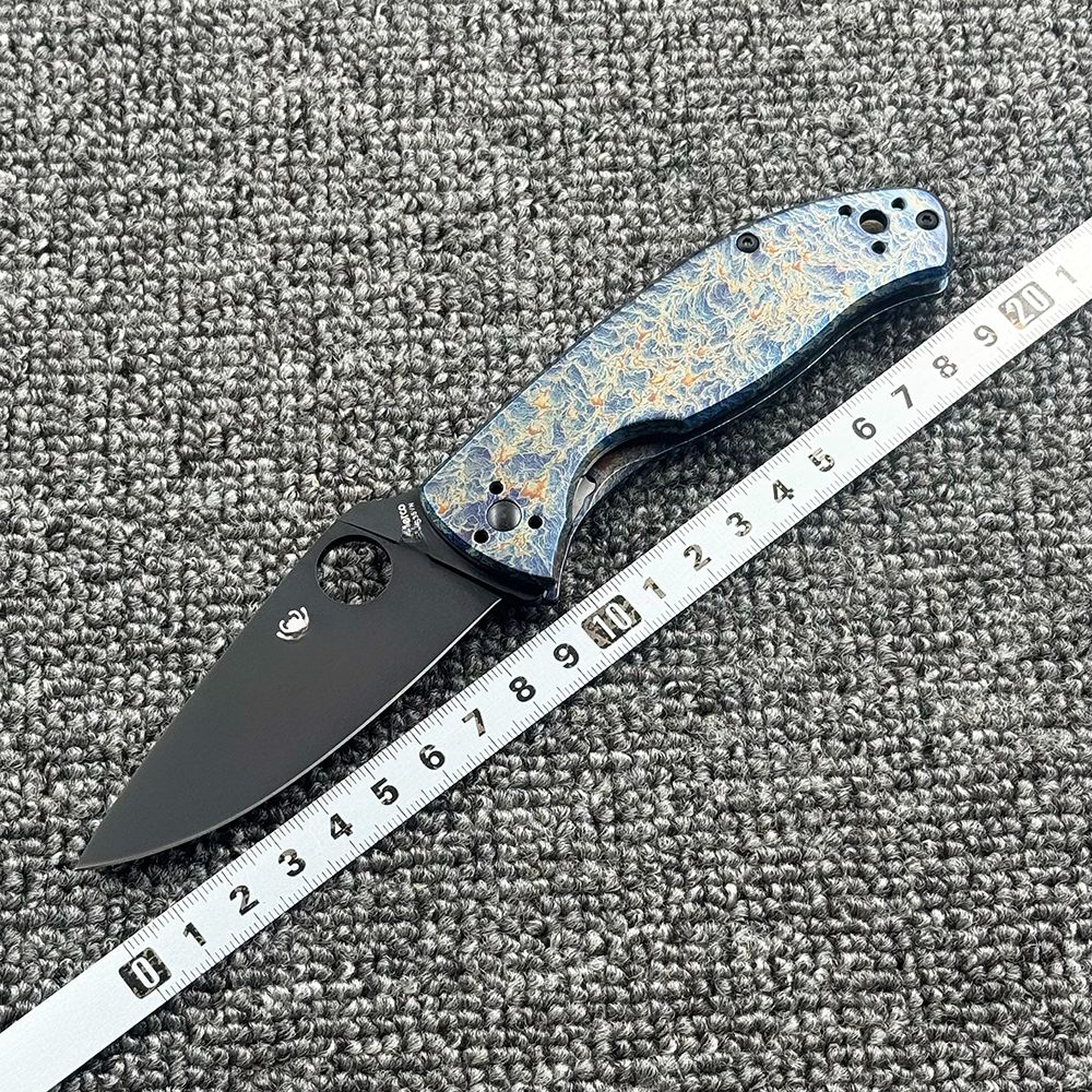 C122 Titanium Alloy Handle Folding Outdoor Camping Wilderness Survival High Hardness Pocket Tool Knife